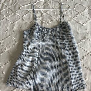 Banana Republic Blue and White Smocked Camisole